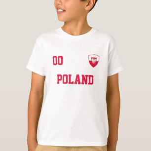 T-shirt Pologne Nom Et Numéro Personnalisés Football