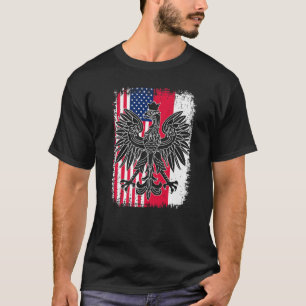 T-shirt Pologne USA Polski Polska American Polonais Eagle
