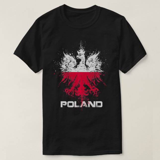 T-shirt Polonais Aigle Pride Polonaise Drapeau Polonais  (Design devant)