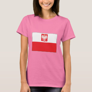 T-shirt polonais de dames de drapeau de faucon