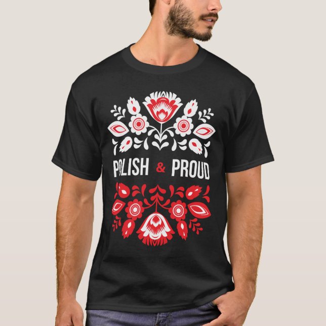 T-shirt Polonaise et Fleurs Fières Pologne Polska (Devant)