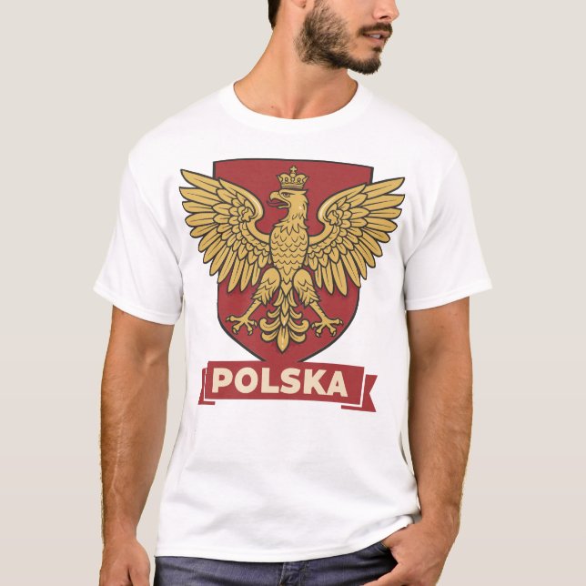 T-shirt Polska Aigle Doré Héraldique (Devant)
