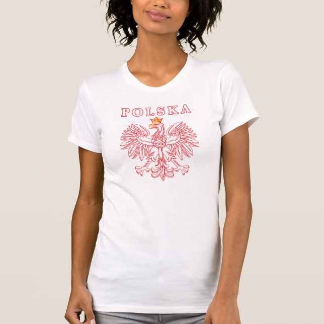 T-shirt Polska Avec Aigle Rouge Polonais (Devant)