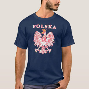T-shirt Polska avec le polonais Eagle de rouge