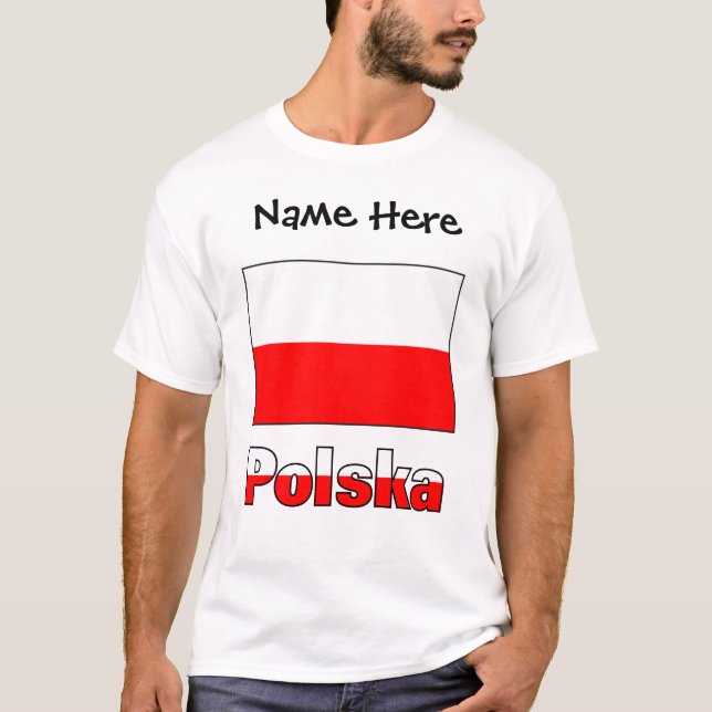 T-shirt Polska et drapeau polonais (Devant)