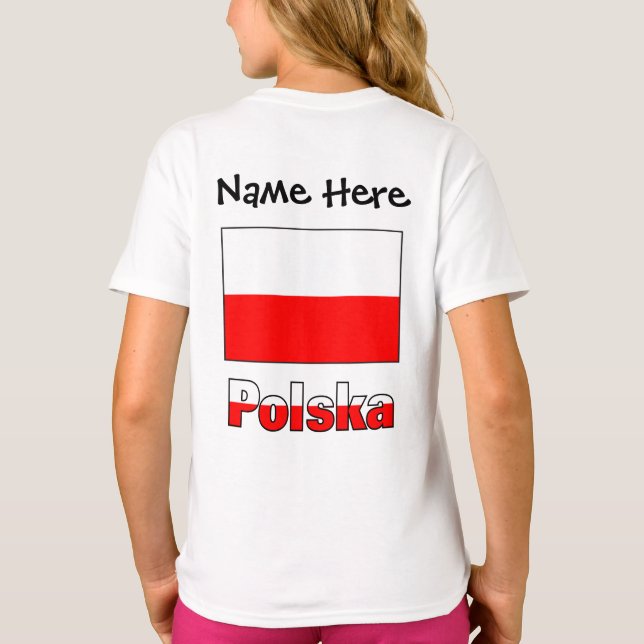 T-shirt Polska et drapeau polonais Personnalisé (Dos)