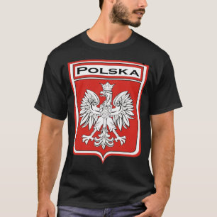 T-shirt polska-foncé, bouclier de Polska/drapeau polonais