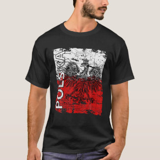 T-shirt Polska Pologne Armoiries Hommes d'aigle