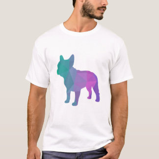 T-shirt Poly graphique géométrique de bouledogue français