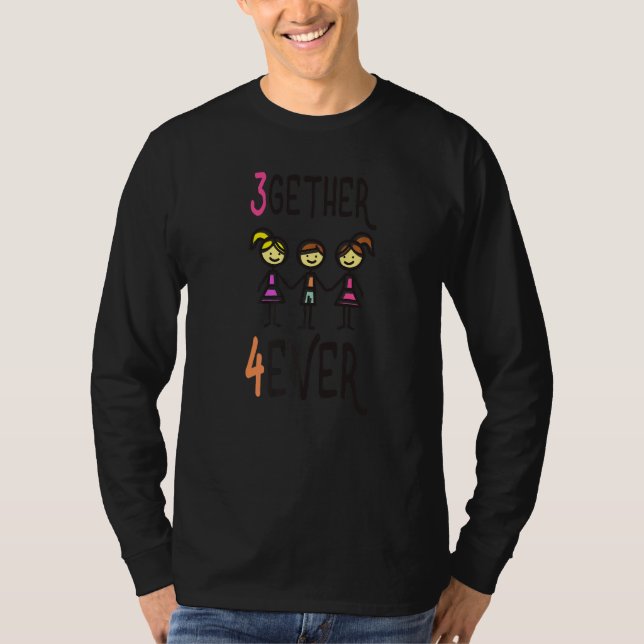 T-shirt Poly polyamory 3gether 4ever à débit non monogamiq (Devant)