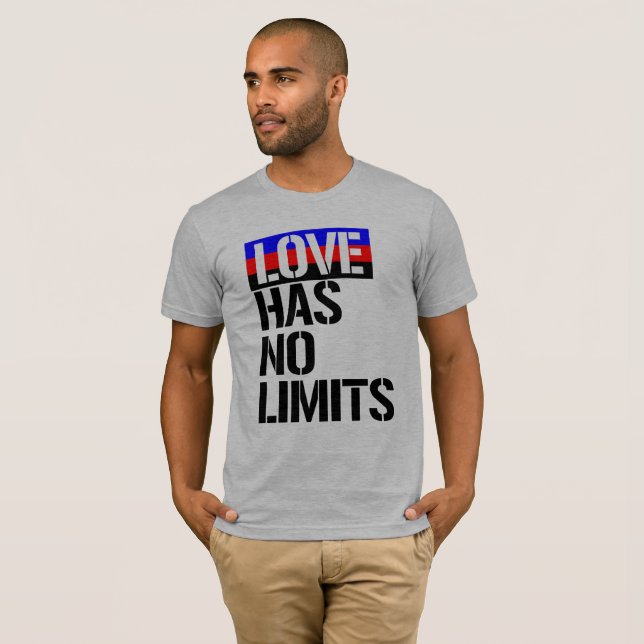 T-shirt Polyamory - amour n'a aucune limite - - droites de (Devant entier)