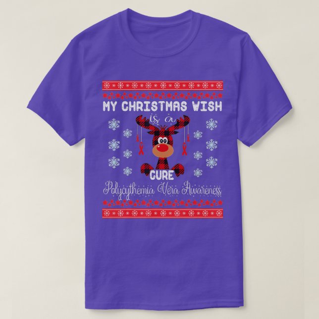 T-shirt Polycythemia Vera mon souhait de noël est un remèd (Design devant)