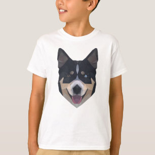 T-shirt Polygon Art - Loups de chien - Animaux sucrés sauv