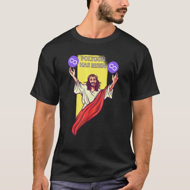 T-shirt Polygon Matic Crypto S'est Élevé  Jésus Cryptomonn (Devant)