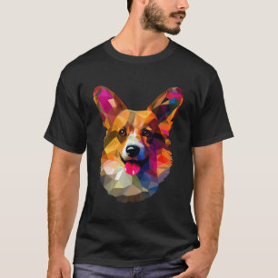 T-shirt Polygone Abstrait géométrique Pembroke Welsh Corgi