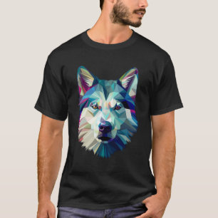 T-shirt Polygone Abstrait géométrique Sibérie Husky Poly A