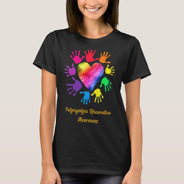T-shirt Polymyalgie Rheumatique Mains de sensibilisation (Devant)