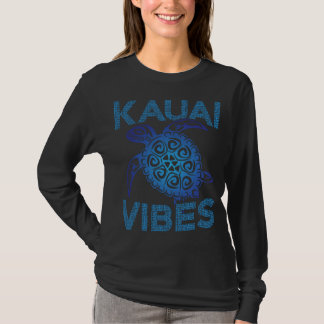 T-shirt Polynesian Blue Tribal Sea Turtle Kauai Vibes