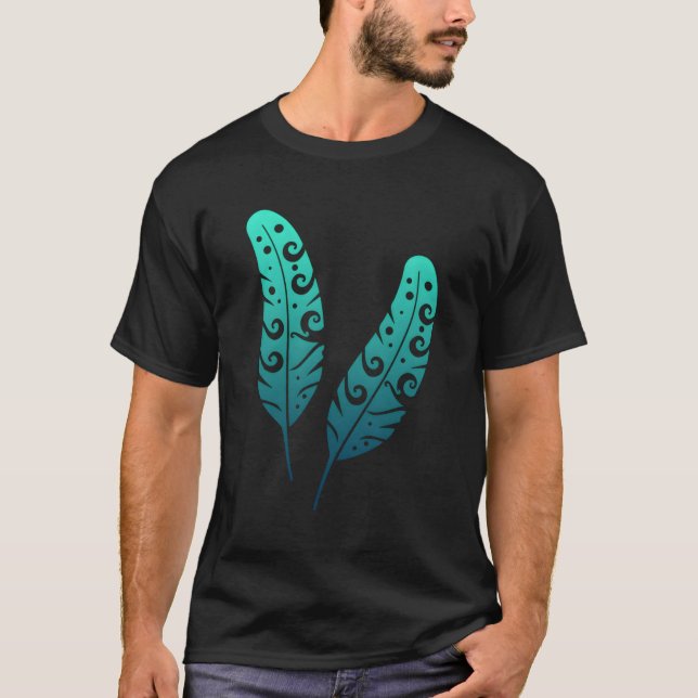 T-shirt Polynésie Maori Feather Tribal Tattoo Nouvelle-Zél (Devant)