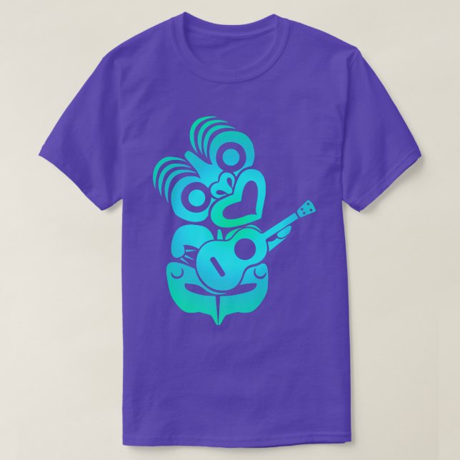 T-shirt Polynésie Maori Hei Tiki Ukulele Music Nouvelle-Zé (Design devant)