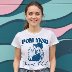 T-shirt Pom Chien Maman Club Social Femmes
