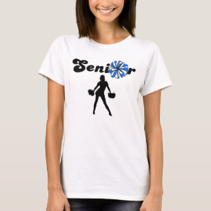 T-shirt Pom-Pom de Cheerleader Senior Double Face Bleu et