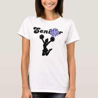 T-shirt Pom-Pom de Cheerleader Senior Double Face Bleu et 