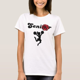 T-shirt Pom-Pom de Cheerleader Senior Double Face Rouge &