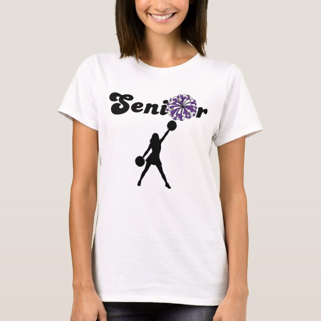 T-shirt Pom-Pom de Cheerleader Senior Double Face Violet & (Devant)