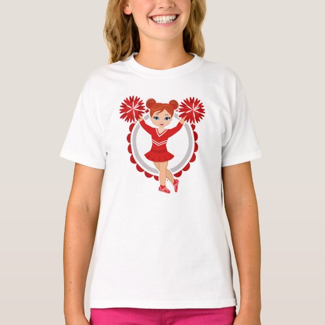 T-shirt Pom-pom girl - Mignonne rousse Cheval rousse (Devant)