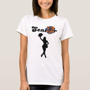 T-shirt Pom-pom girl senior double face  Bleu et orange
