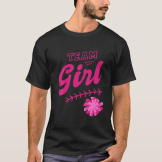 T-shirt Pom Poms Team Girl Baby Gender Reveal Party