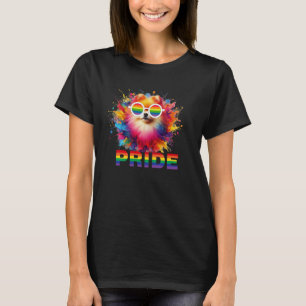 T-shirt Pom Puppy Portrait Poméranien Portrait Pom Art Col