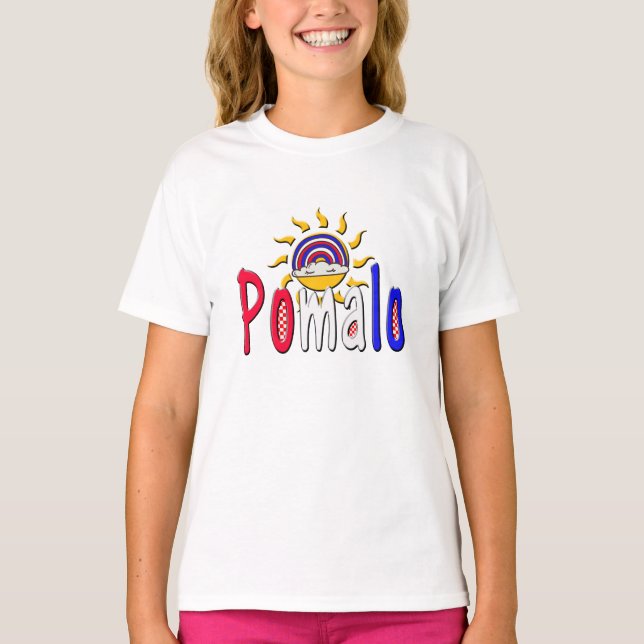 T-shirt Pomalo - Détente croate avec soleil et arc-en-ciel (Devant)