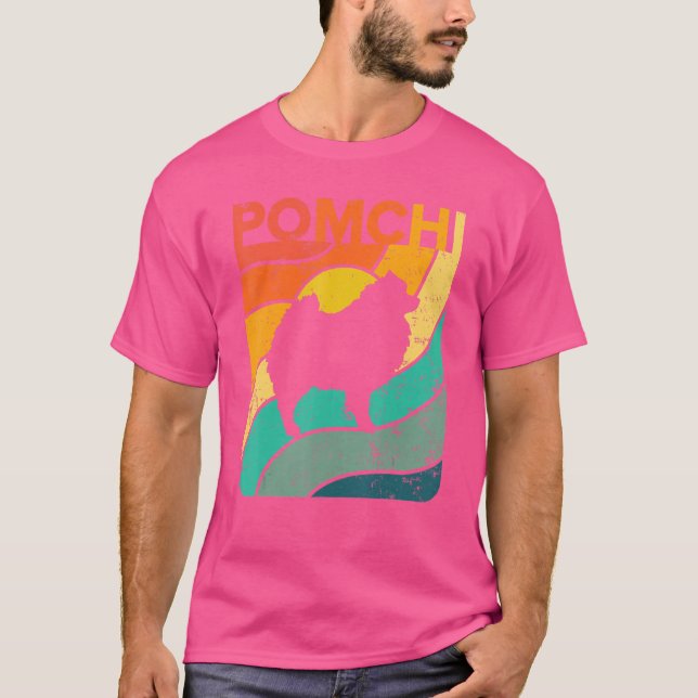 T-shirt Pomchi Vintage coucher de soleil papa (Devant)