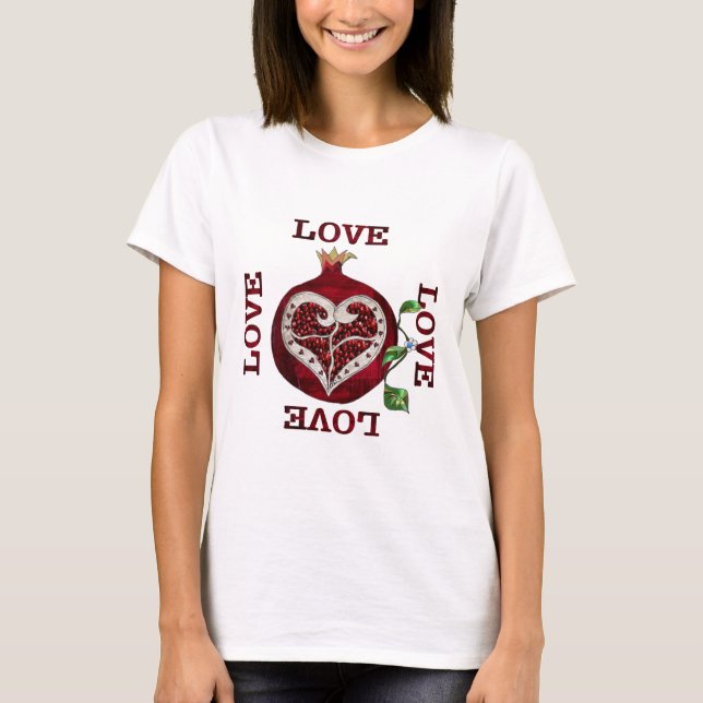 T-shirt Pomegranate Heart LOVE Valentine (Devant)