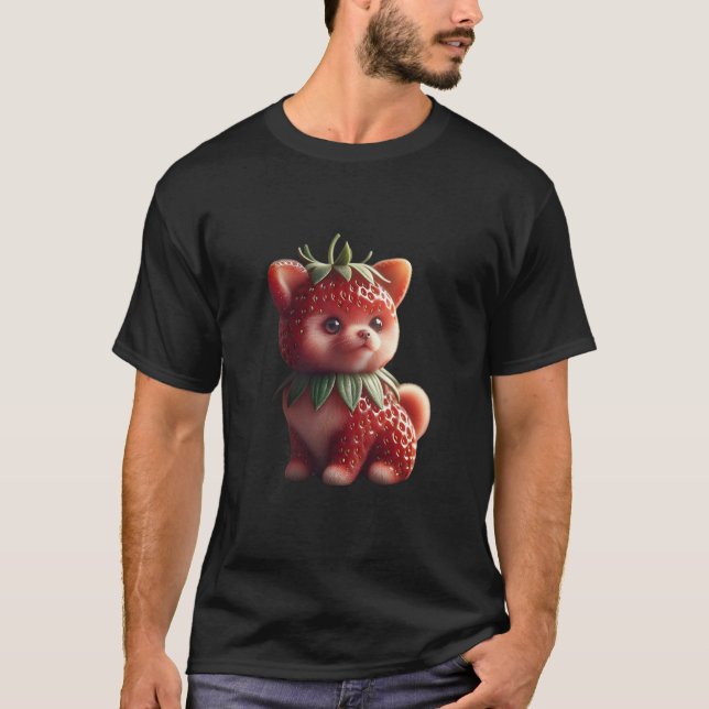 T-shirt Pomeranian aux fraises (Devant)