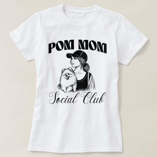 T-shirt Pomeranian Chien Maman Social Club Femmes (Design devant)