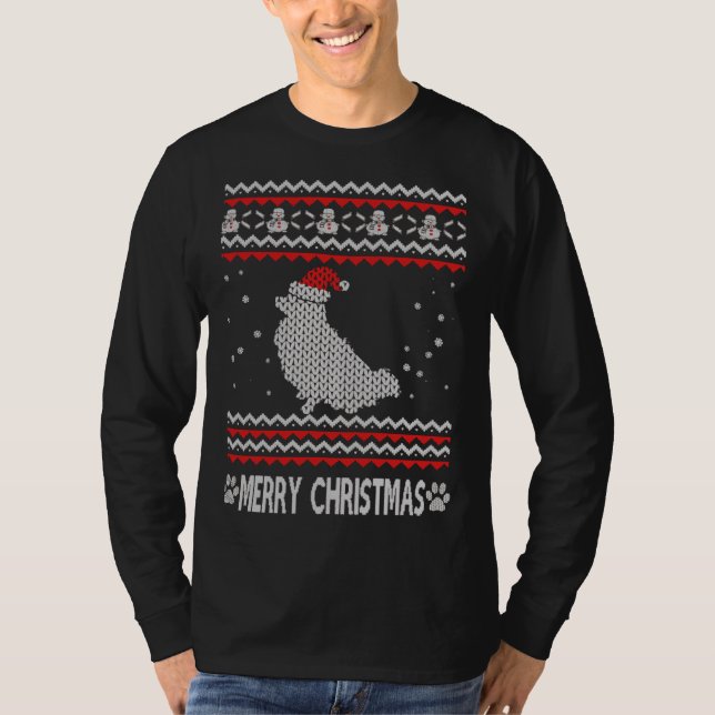 T-shirt Pomeranian de Noël laid (Devant)