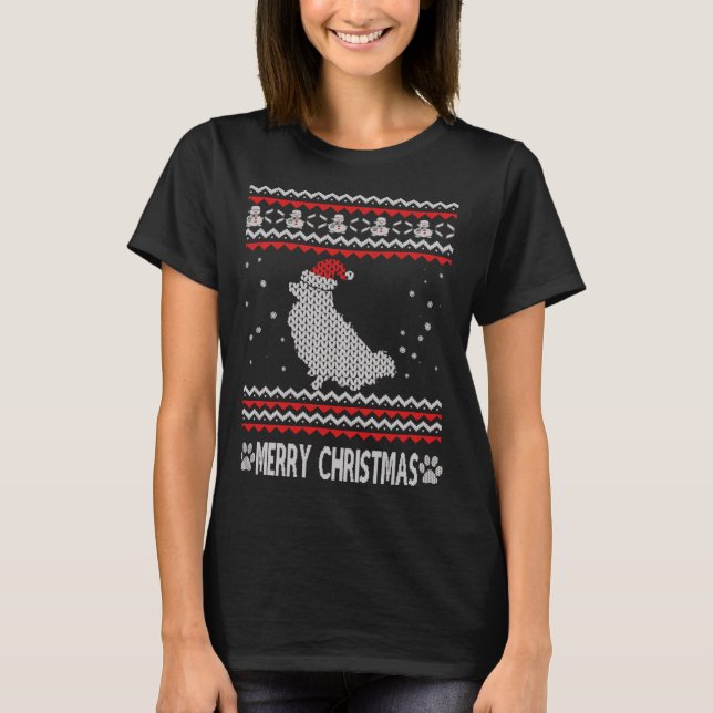 T-shirt Pomeranian de Noël laid (Devant)