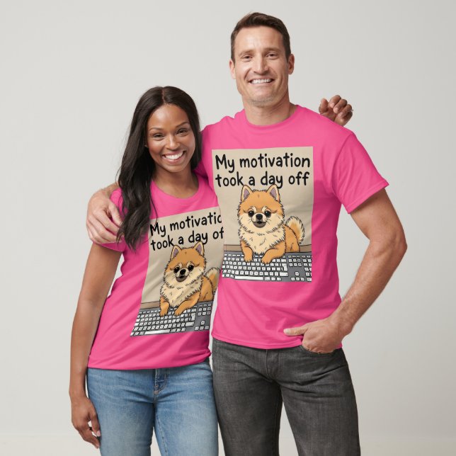 T-shirt Pomeranian design on the keyboard (Unisexe)