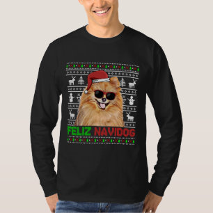 T-shirt Pomeranian Dog Feliz Navidog Funny Christmas