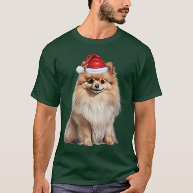 T-shirt Pomeranian Dog Lover Funny Christmas (Devant)