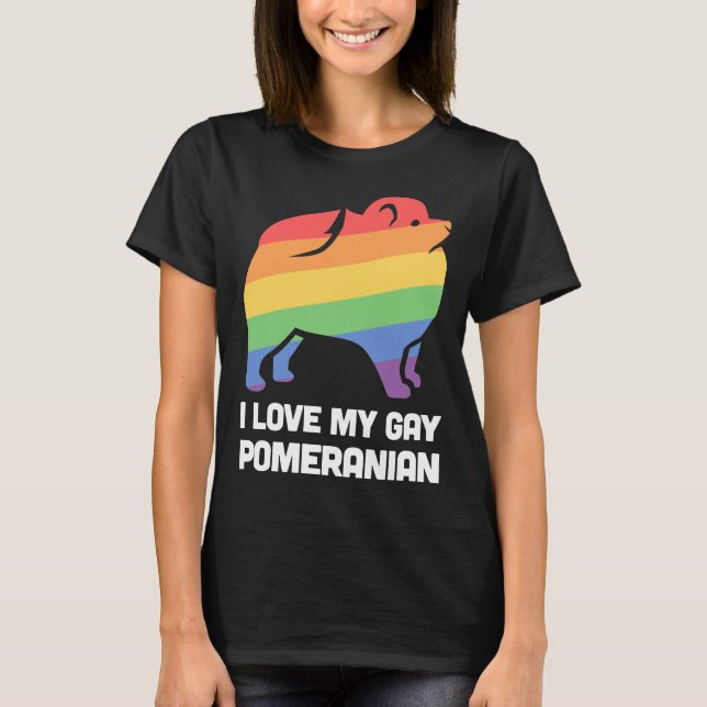 T-shirt Pomeranian Funny Gay Chien Lgbt Pride (Devant)