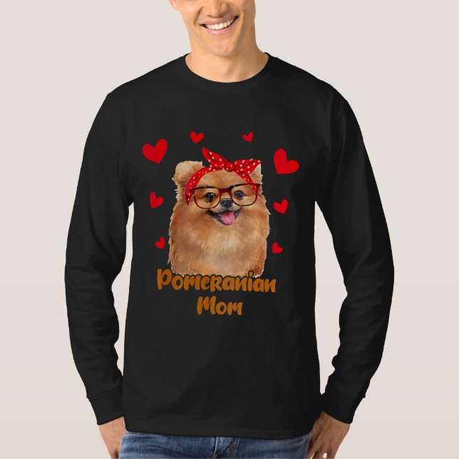 T-shirt Pomeranian Maman Valentines Jour Chien Maman Fête  (Devant)