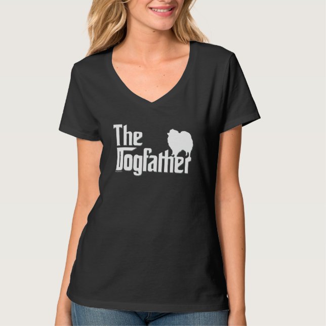 T-shirt Pomeranian papa Pomeranian (Devant)