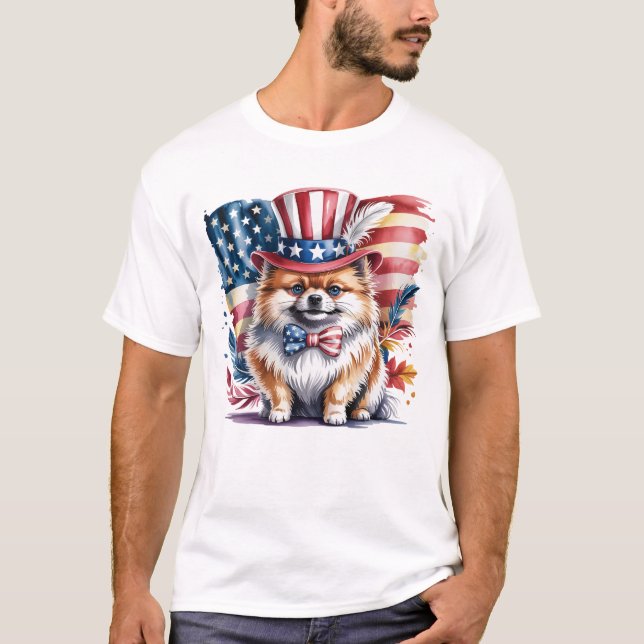 T-shirt Pomeranian Patriotique  (Devant)