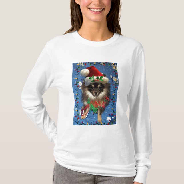 T-SHIRT POMERANIAN PÈRE NOËL (Devant)