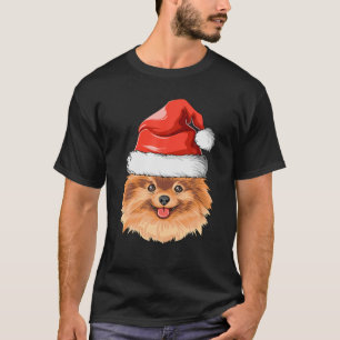 T-shirt Pomeranian Santa Hat Christmas Pomeranian