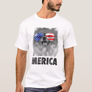 T-shirt Poméranie 4 juillet Merica Hommes Drapeau Améric